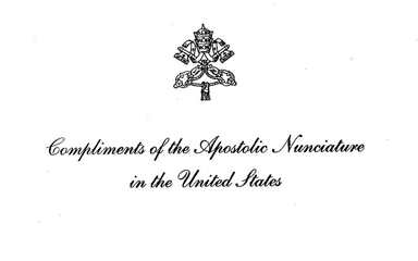 Apostolic Nunciature Card