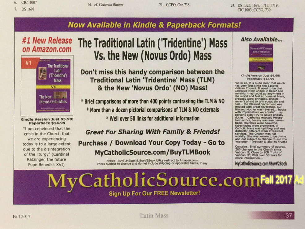 Latin Mass Magazine Ad (Fall 2017)