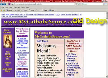 MyCatholicSource.com Home Page (improperly displayed)