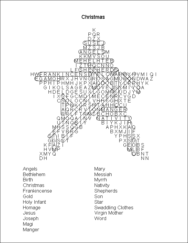 MyCatholicSource Word Search Answer Key Christmas