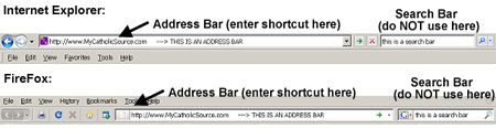 URL Shortcuts: Illustration for Internet Explorer and Firefox