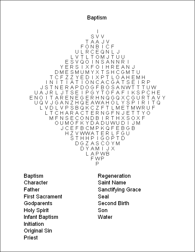 Word Search Baptism